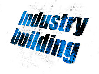 Image showing Manufacuring concept: Industry Building on Digital background