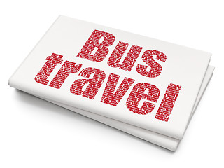 Image showing Tourism concept: Bus Travel on Blank Newspaper background