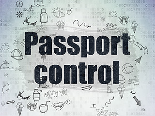 Image showing Travel concept: Passport Control on Digital Paper background