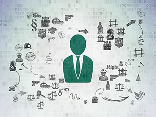 Image showing Law concept: Business Man on Digital Paper background