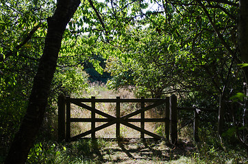 Image showing Old wooden gate