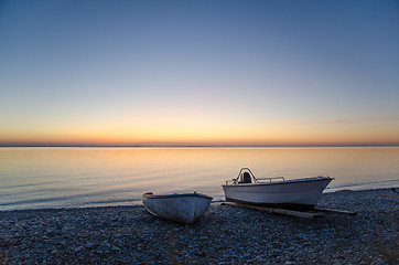 Image showing Boats at a colorful bay