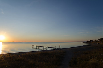 Image showing Twilight at a calm bay