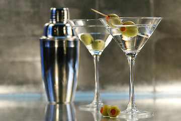 Image showing Martinis with shaker