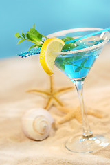 Image showing Blue tropical summer drink