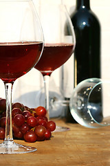 Image showing Two glasses of red wine