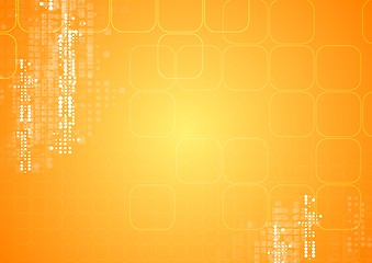 Image showing Yellow orange tech geometric background