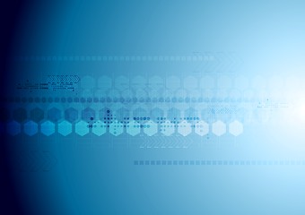 Image showing Blue hi-tech background with geometric elements