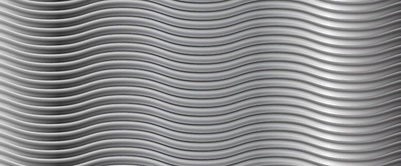 Image showing Abstract metallic wavy stripes background
