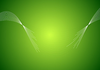 Image showing Concept green art background with torn waves