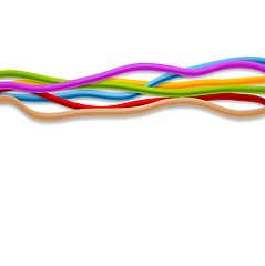 Image showing Isolated colorful vector wires on white background