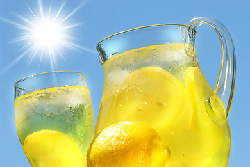 Image showing Cool lemonade on a hot summer day