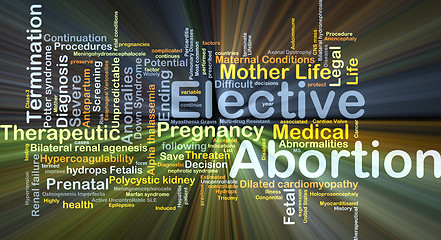 Image showing Elective abortion background concept glowing