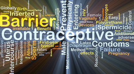 Image showing Barrier contraceptive background concept glowing