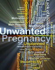 Image showing Unwanted pregnancy background concept glowing