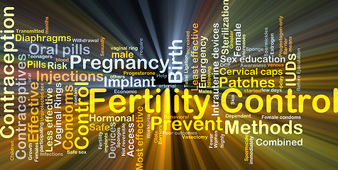 Image showing Fertility control background concept glowing