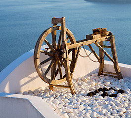 Image showing greece in santorini the old town near   mediterranean sea and sp