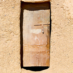 Image showing old door in morocco africa ancien and wall ornate brown