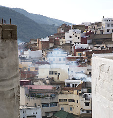 Image showing constructions from high in the       village    morocco africa f