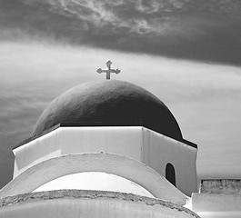 Image showing in europe greece a cross the cloudy sky