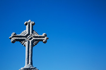 Image showing in   greece a cross   cloudy sky