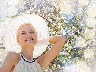 Image showing beautiful woman enjoying summer outdoors