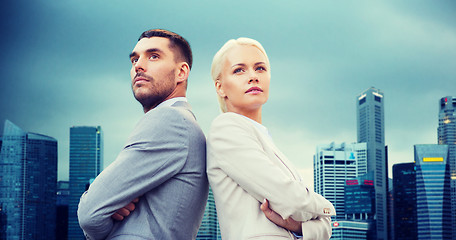 Image showing businessman and businesswoman outdoors