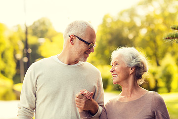 Image showing senior couple in city park