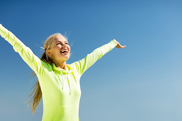 Image showing woman doing sports outdoors