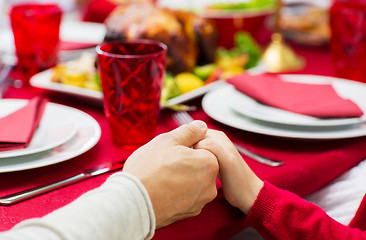 Image showing close up of family christmas dinner at home