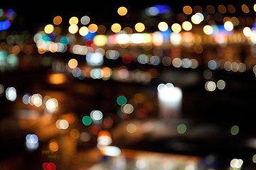 Image showing colorful bright lights on dark night background