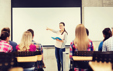 Image showing group of smiling students in classroom