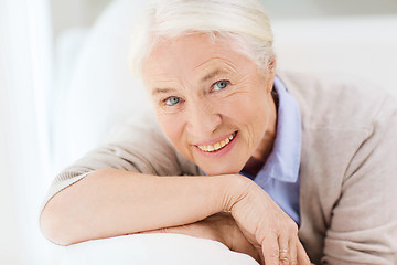 Image showing happy senior woman face at home