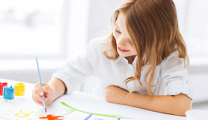 Image showing little girl painting picture