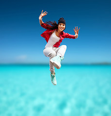 Image showing beautiful dancing girl jumping