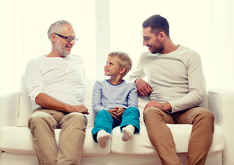 Image showing smiling family at home