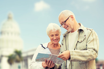 Image showing couple with map over washington white house