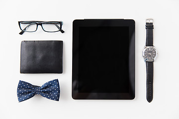 Image showing tablet pc and hipster personal stuff