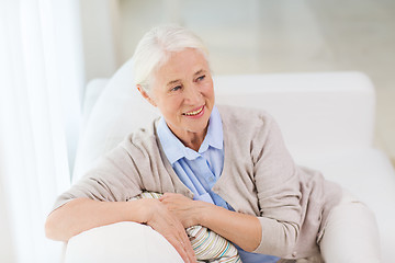 Image showing happy senior woman face at home