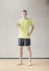 Image showing smiling man in gym