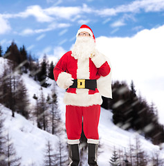 Image showing man in costume of santa claus with bag