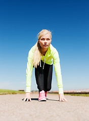 Image showing woman doing running outdoors