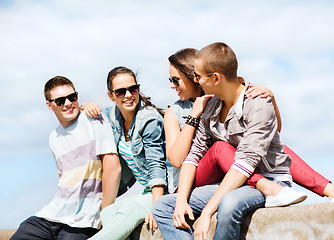 Image showing group of teenagers hanging out