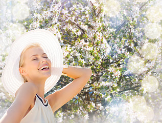 Image showing beautiful woman enjoying summer outdoors