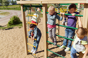 Image showing group of happy kids on children playground