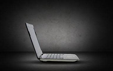 Image showing open laptop computer with blank screen