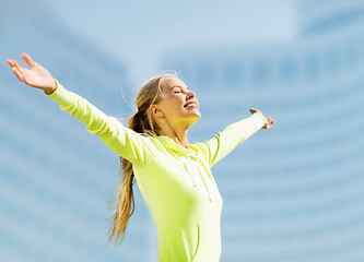 Image showing woman doing sports outdoors