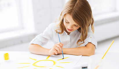 Image showing little girl painting picture