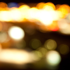 Image showing golden bright lights on dark night background