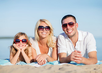 Image showing happy family on the beach